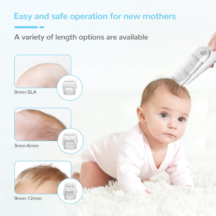 Baby-hårklipper med vakuumsystem – Vanntett oppladbar hårklipper med oppbevaringsboks | Skanto