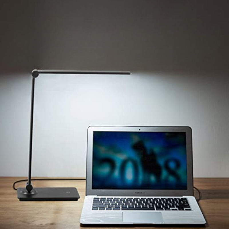 Skanto | LED skrivepultlampe, berøringskontroll skrivepultlampe med 3 lysstyrkenivåer, dimbar skrivebordlampe med justerbar arm, sammenleggbar bordlampe for skrivebord soverom nattbord kontor