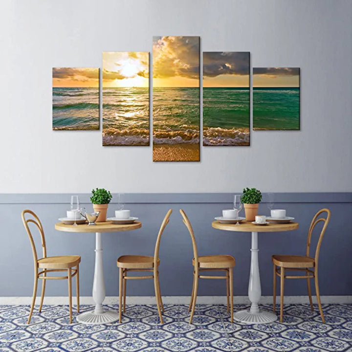 5 Pcs Sunset Seascape Painting | Skanto