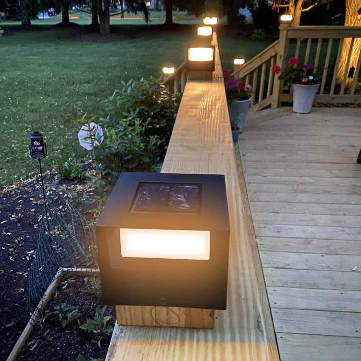 Skanto | Viewsun Solcelle Postlys 4 Pakke - Vanntette Led Hekkslys For 4X4, 5X5, 6X