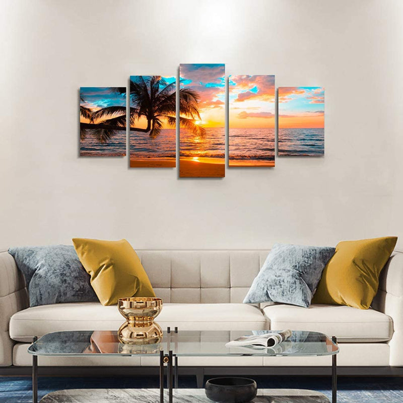 5-Piece Abstract Beach Canvas Wall Art | Skanto