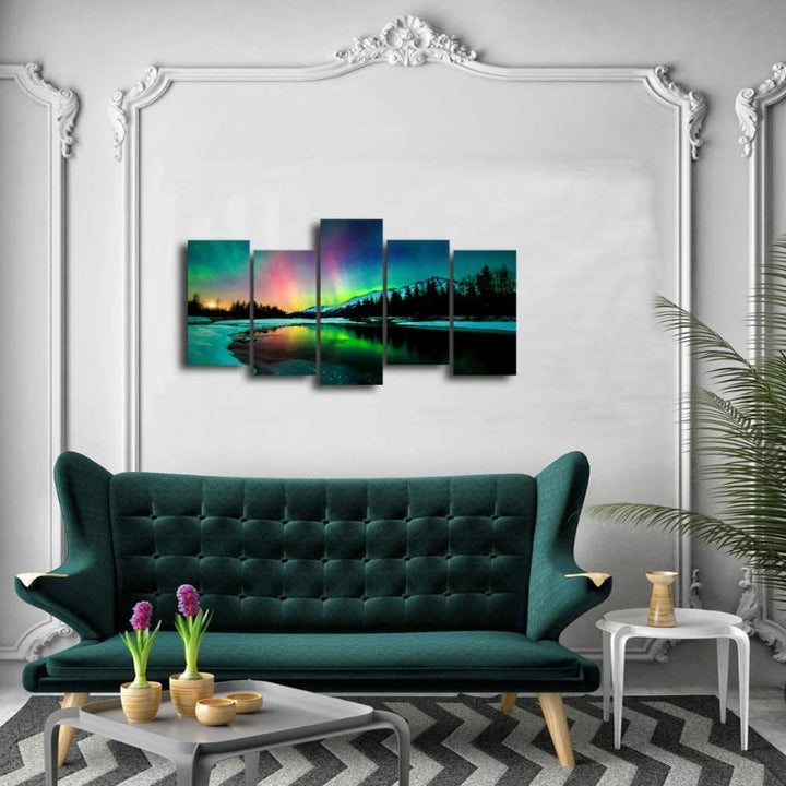 5-Piece Aurora Canvas Wall Art Painting | Skanto