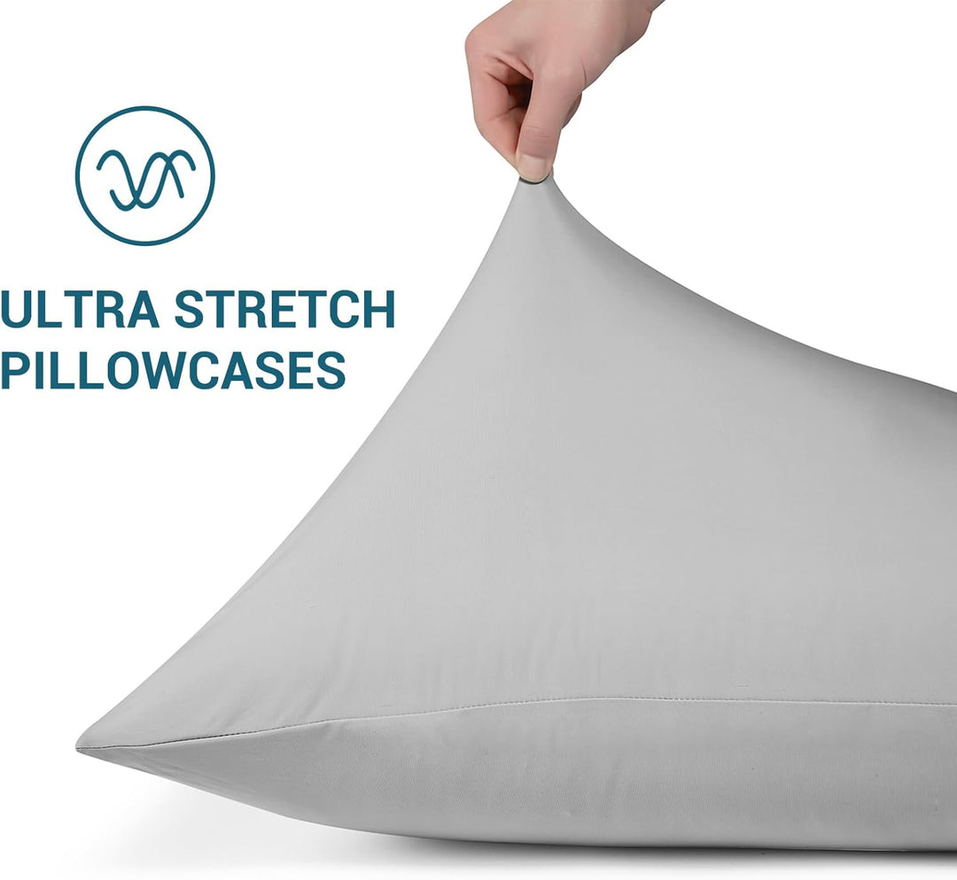2-Pack Kjølepillowcases – Q-Max >0.5 , Anti-Statisk, Skult Glidelås,, Farge Grå | Skanto