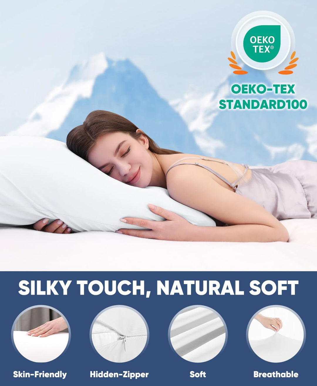 2-pack premium silke super kjøling hvite putevårder – ekstrem Q-Max 0.5 | Skanto