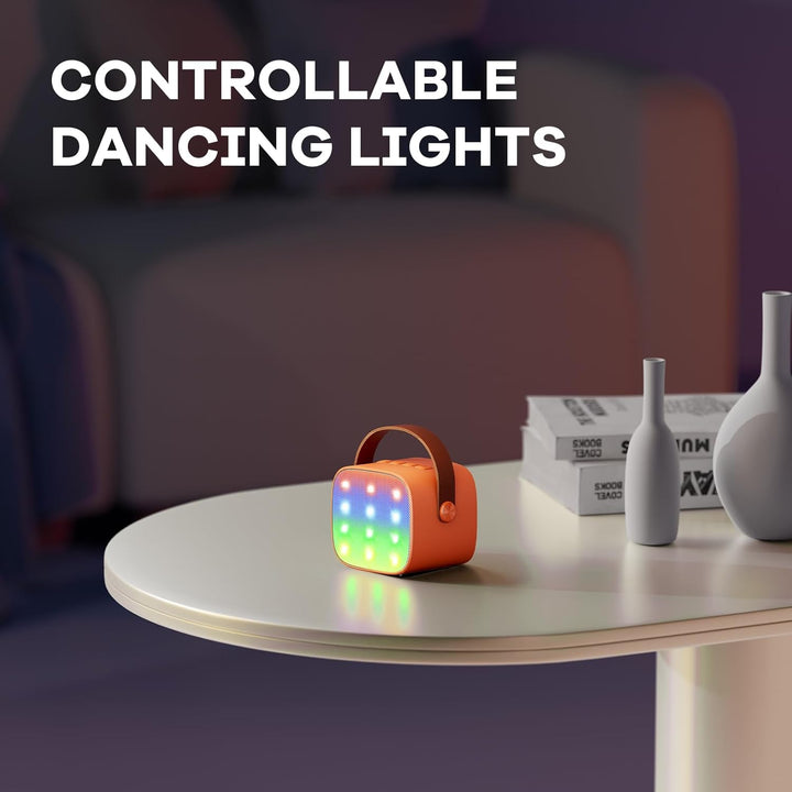 Skanto | Bærbar Mini Karaoke-maskin med Bluetooth-høyttaler og 2 trådløse mikrofoner – Veylo