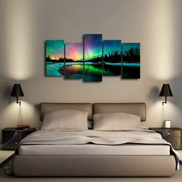 5-Piece Aurora Canvas Wall Art Painting | Skanto