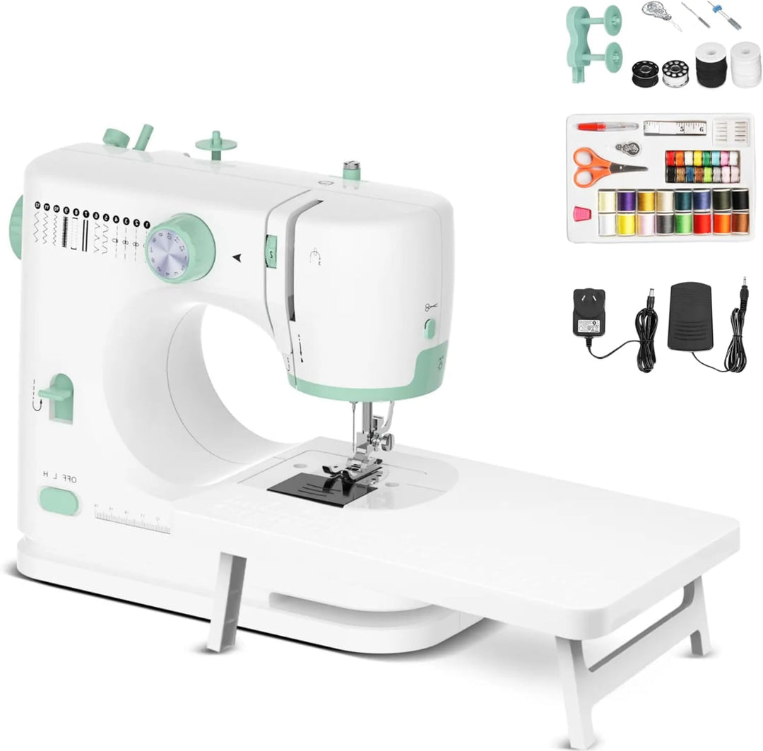 Skanto | Bærbar symaskin med 12 sting og forlengelsesbord – StitchPro