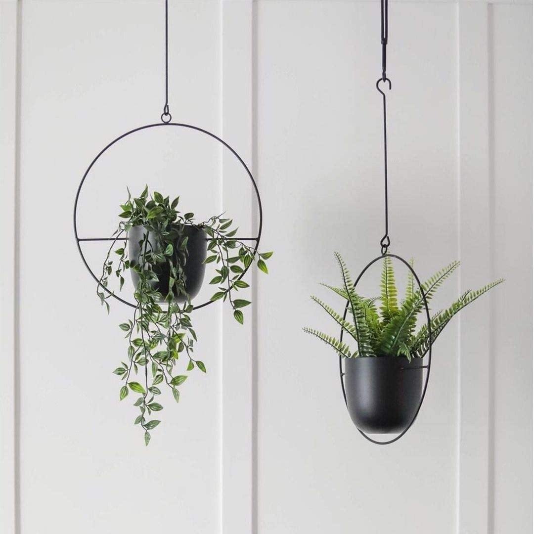 HaloRing Hengende Planteholder – Metall Hengende Blomsterkrukke for Innendørs og Utendørs | Skanto