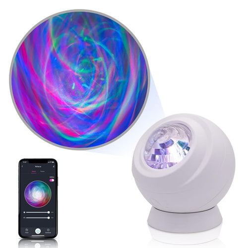 Skanto | Blisslights Velarus - Led Aurora-projektor, nordlys, Wifi-app, for soveromsavslapning, meditasjon, hjemme-teater, og nattlys gave