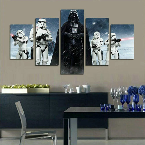 Sett med 5 Death Vader veggmalerier
