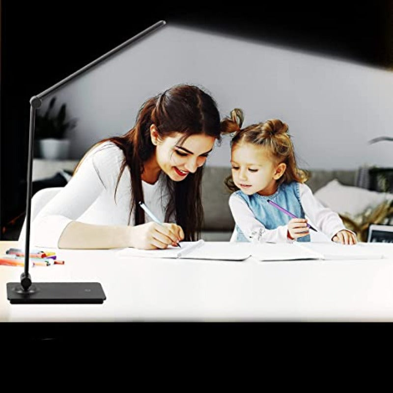 Skanto | LED skrivepultlampe, berøringskontroll skrivepultlampe med 3 lysstyrkenivåer, dimbar skrivebordlampe med justerbar arm, sammenleggbar bordlampe for skrivebord soverom nattbord kontor