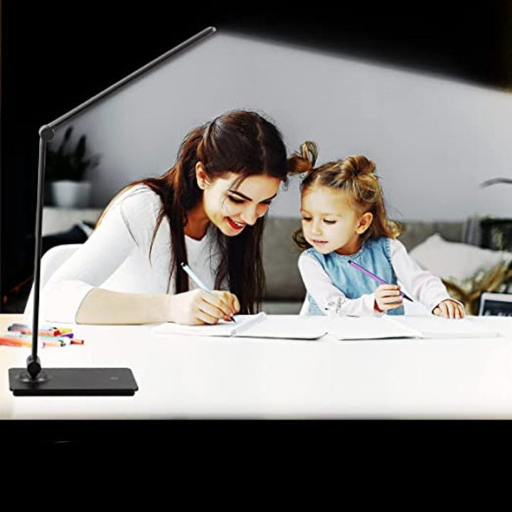 Skanto | LED skrivepultlampe, berøringskontroll skrivepultlampe med 3 lysstyrkenivåer, dimbar skrivebordlampe med justerbar arm, sammenleggbar bordlampe for skrivebord soverom nattbord kontor