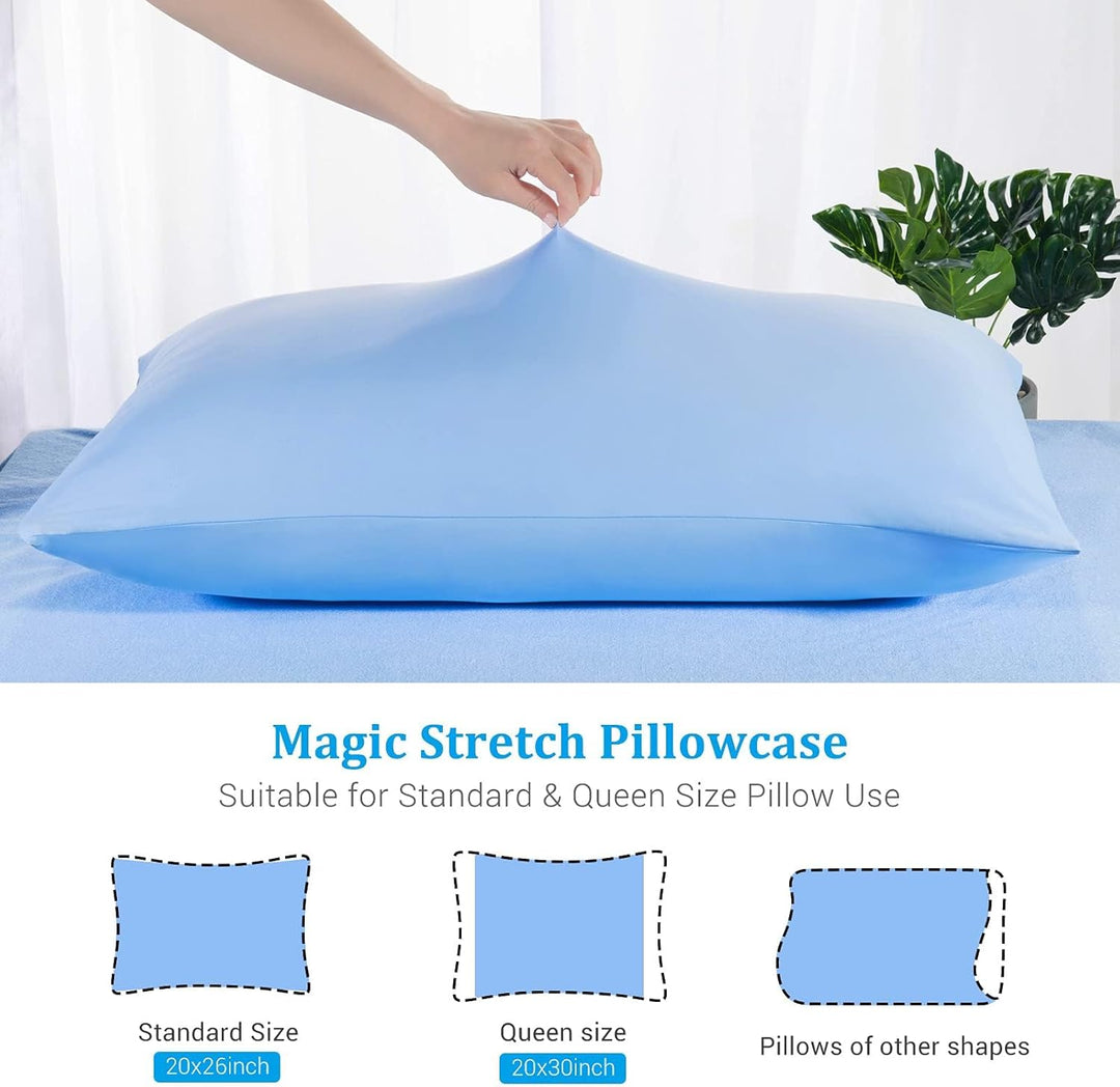 2-Pack Premium Silky Super Cooling Blue Pillowcases – Extreme Q-Max 0.5 | Skanto