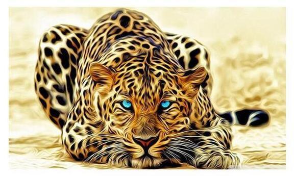 Leopard på jakt - GemPaint Kit | Skanto