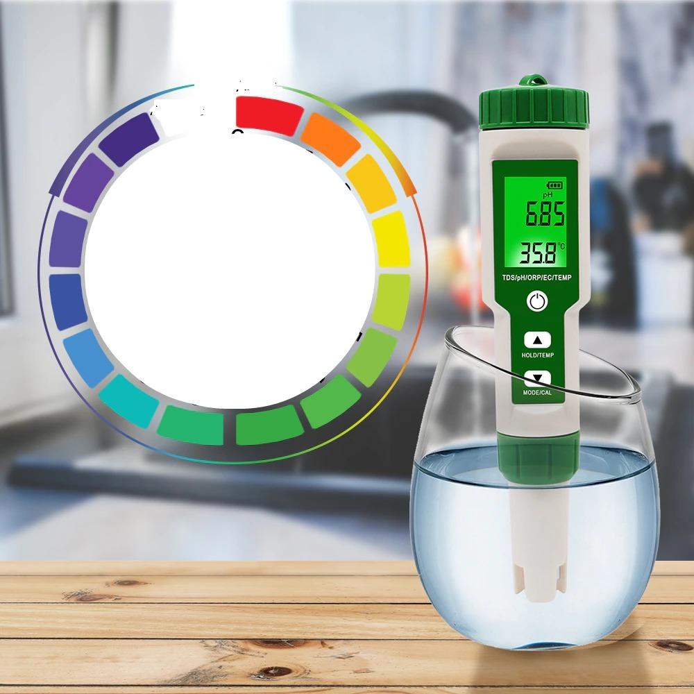 Skanto | Digital PH Meter Multifunksjon 5 i 1 PH/TDS/EC/ORP/Temperatur Meter