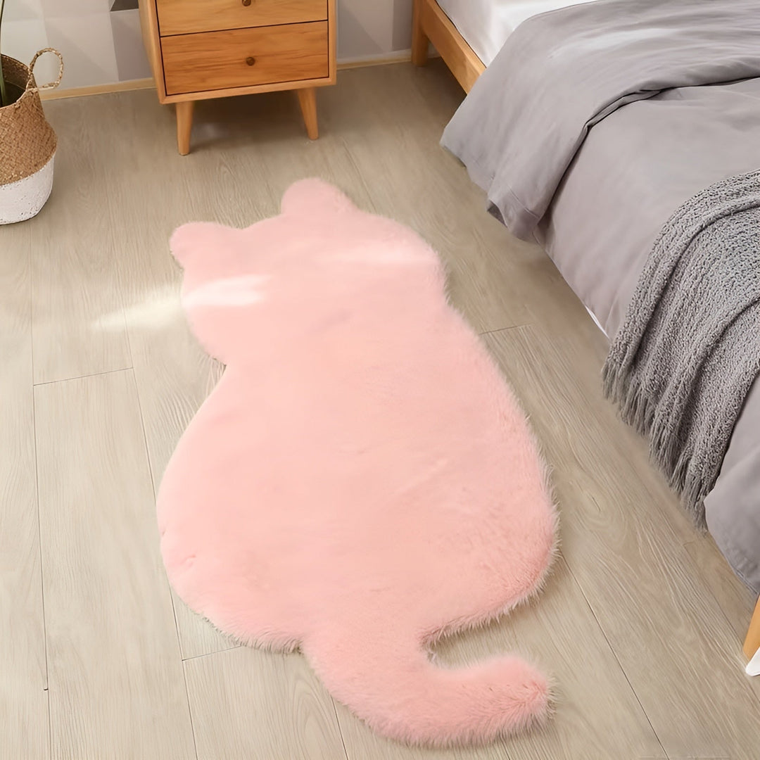 Lite katteformet teppe – mykt og kosete | Perfekt til sofa, hylle eller kommode