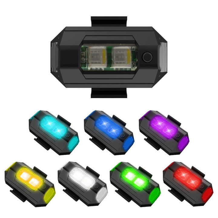 7 farger LED flylys strobe og USB lader | Skanto