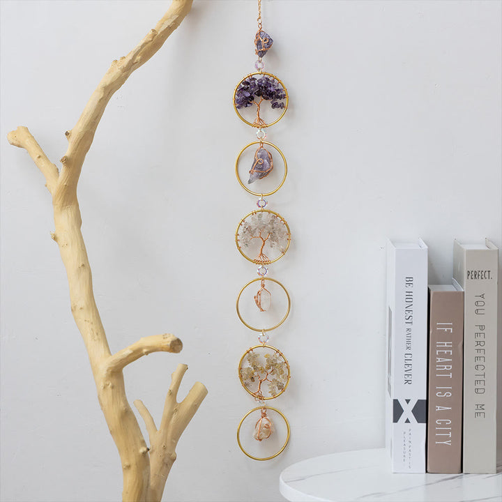 Skanto | Krystall Livets Tre 6 Ringer Veggdekor Ornament