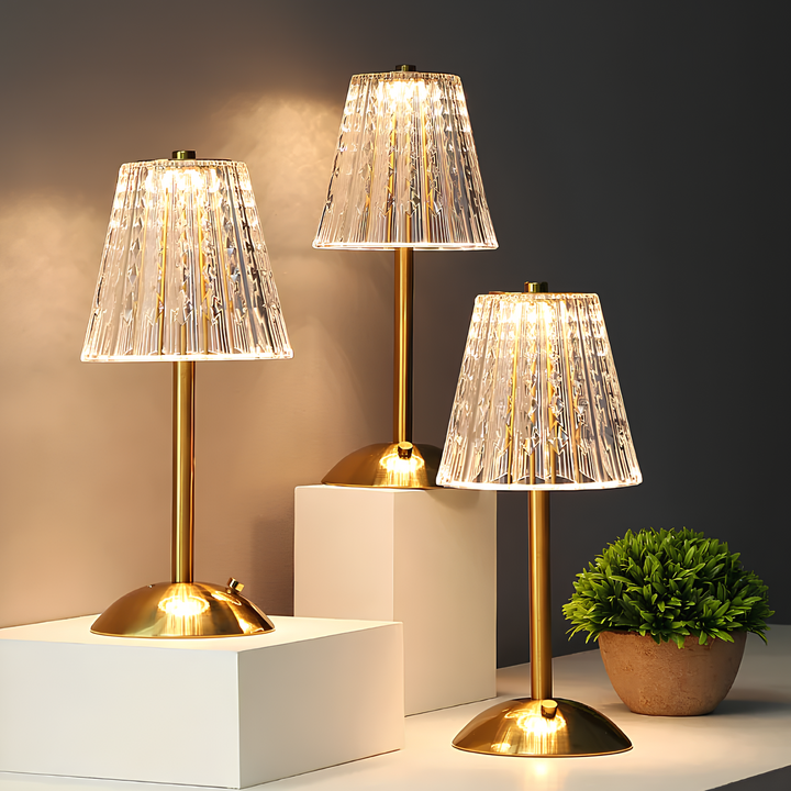 Golden Crystal Table Lamp - Aurora Luxe | Skanto