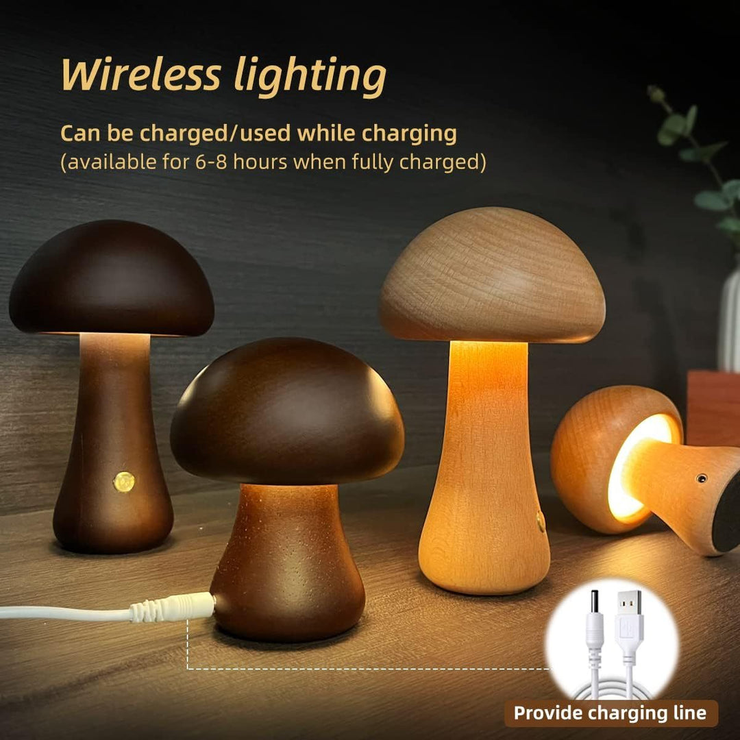 Skanto | Sopp bordlampe i tre