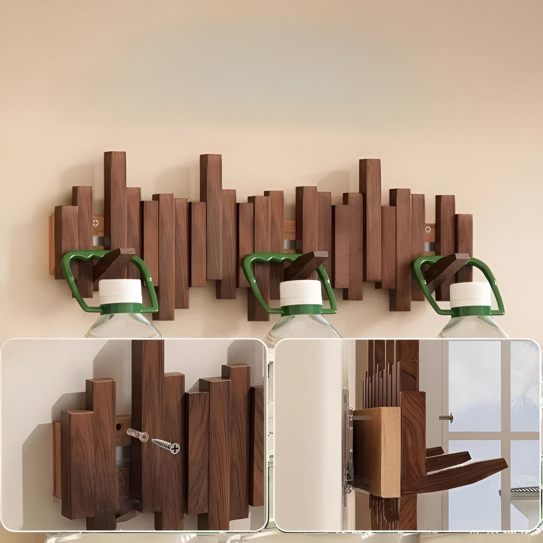 Stilig garderobe i tre – FlexiSkanto magnetiske kroker for bedre organisering | Ideell for soverommet