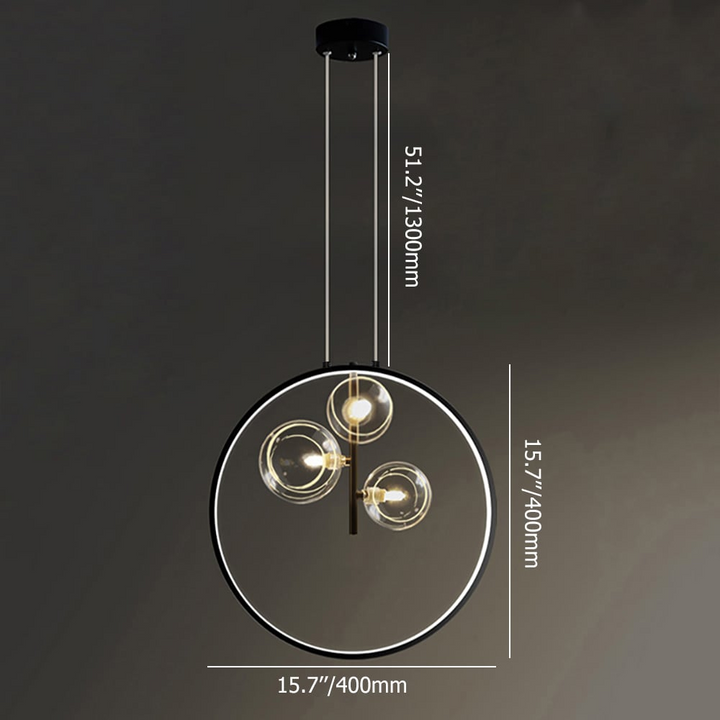 Skanto | Minimalistisk Glass Ball Pendellampe Svart