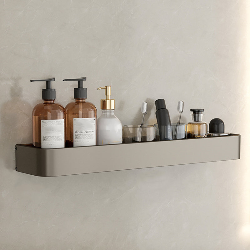 Moderne baderomstilbehørsett i aluminium, grå baderomshylle