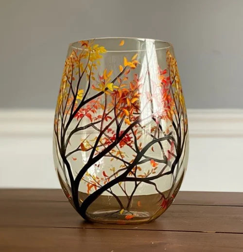 Skanto | Håndmalte Vinglass – Fire Sesonger Kunst & Eleganse