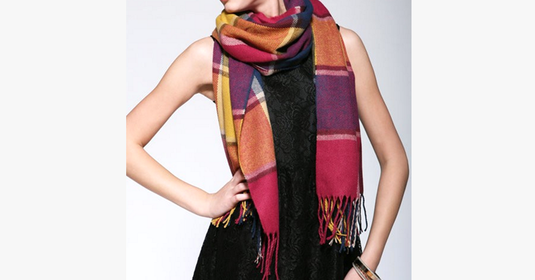 Skanto | Checkered Wool Scarf and Shawl - Various Colors
