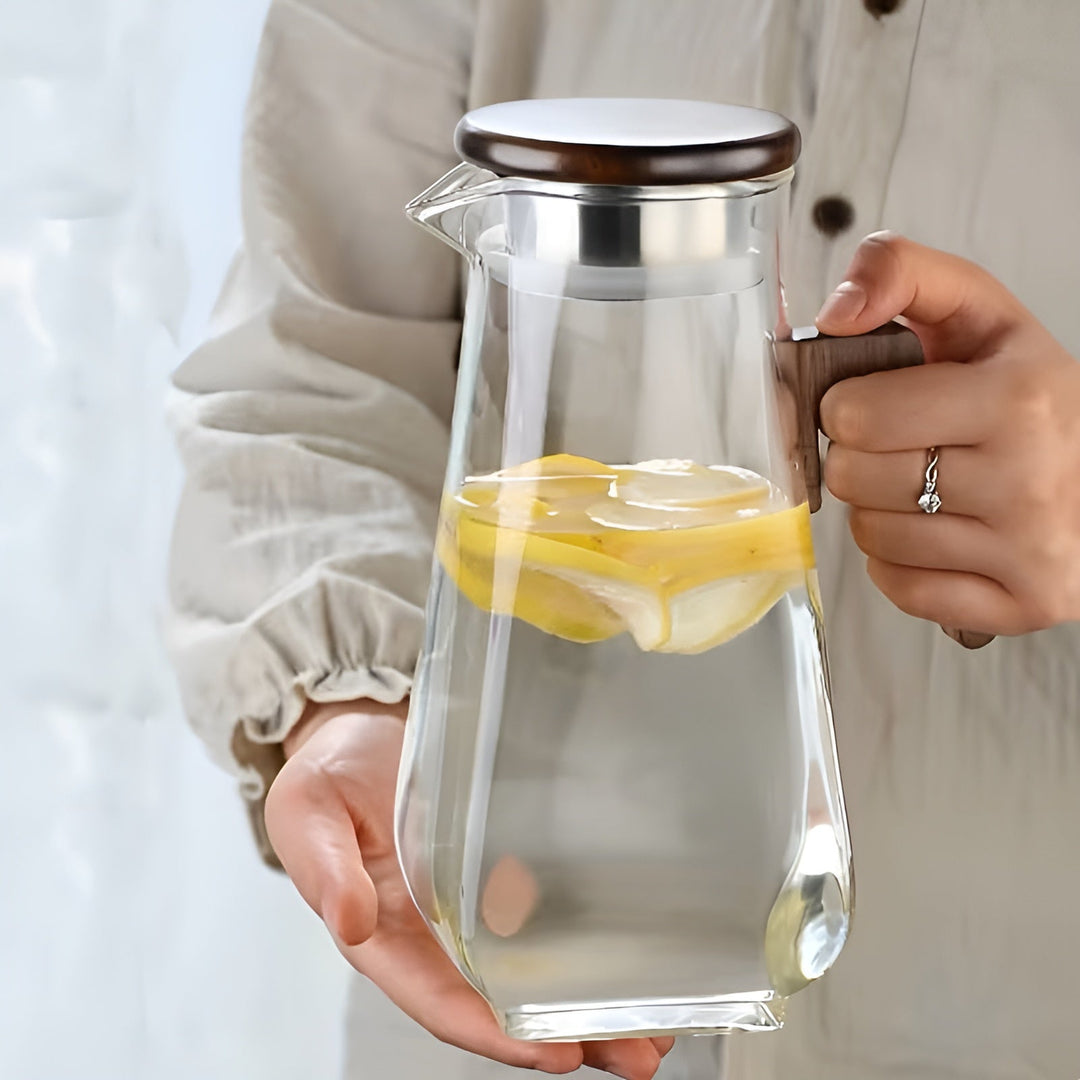 Glasskanne med stor kapasitet – varmebestandig og robust | Ideell for vann og juice