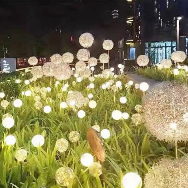 Solar Dandelion Aluminiumtråd Globe Lys LED Utendørs Vanntett Luminøs Hageinnsetting Bakkelys Landskapslys | Skanto