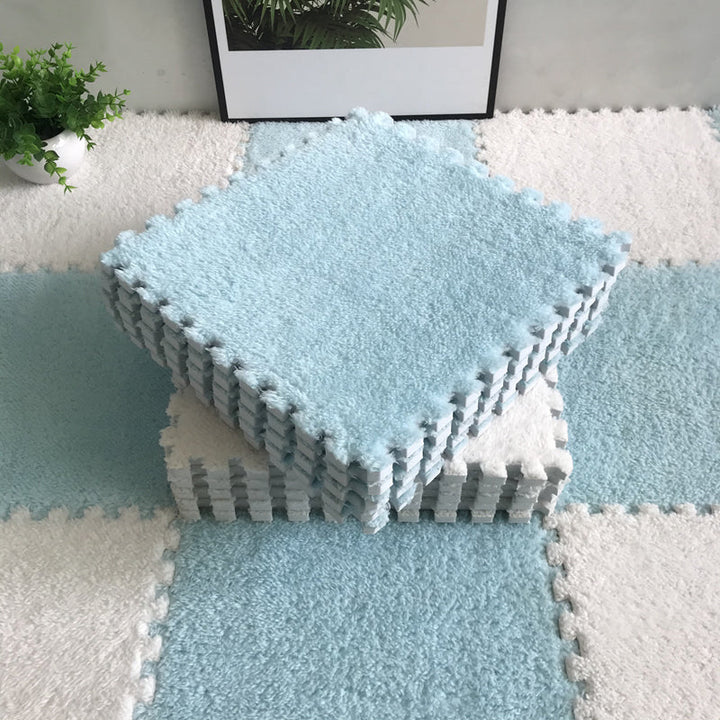 Skanto | Fargefading Resistant Teppeflis Solid Color Interlocking Teppeflis