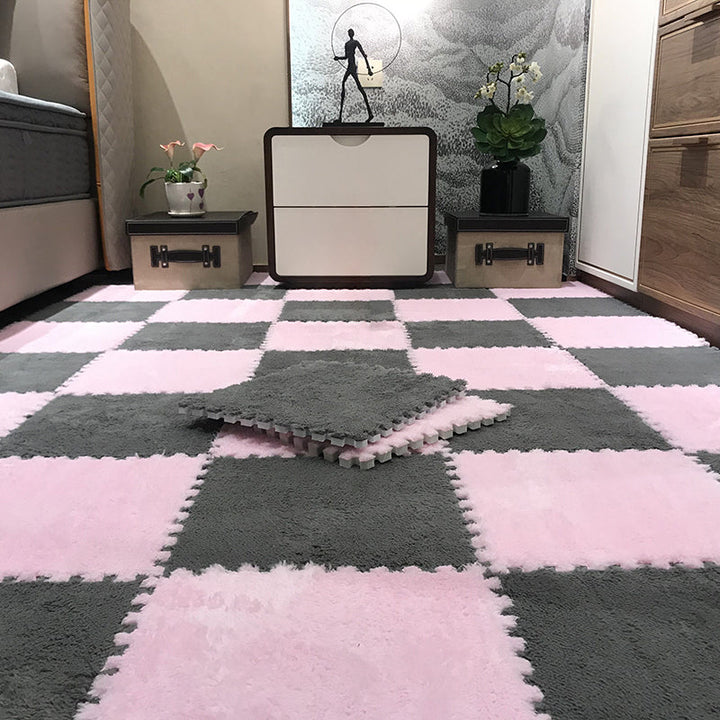 Skanto | Fargefading Resistant Teppeflis Solid Color Interlocking Teppeflis