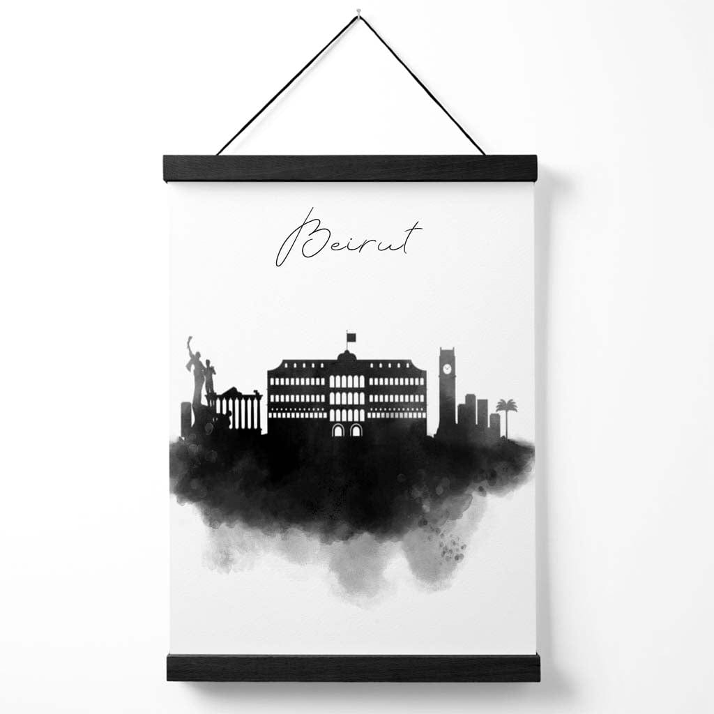 Beirut akvarell silhuettplakat med oppheng
