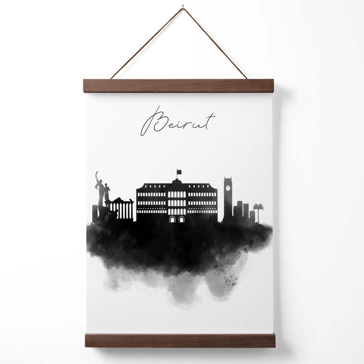 Beirut akvarell silhuettplakat med oppheng