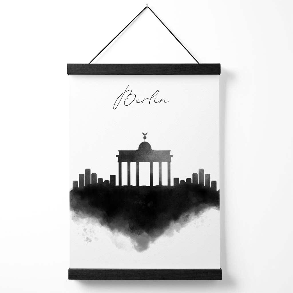 Akvarellplakat fra Berlins skyline med oppheng