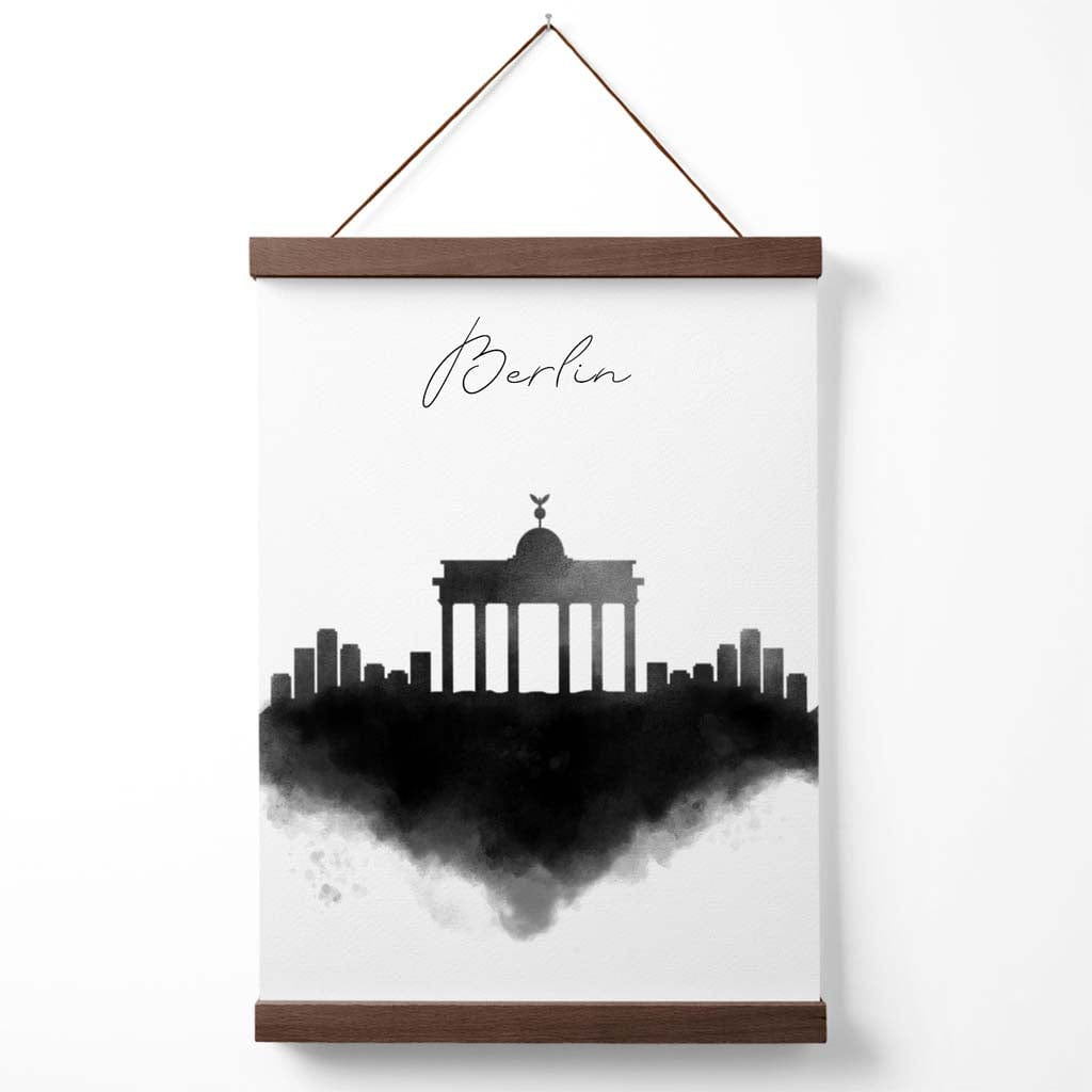 Akvarellplakat fra Berlins skyline med oppheng