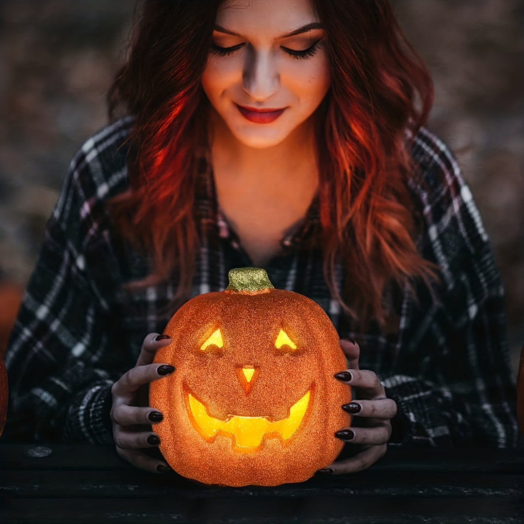 Skanto | Glødende Lysende Jack O'Lantern Halloween Dekorasjon | Batteridrevet