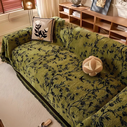 Floral Chenille Sofa Throw | Skanto