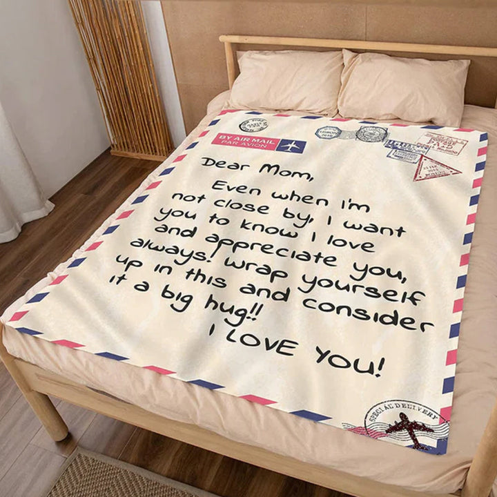 Brevtrykt flanell kasteteppe gave til mamma | Skanto