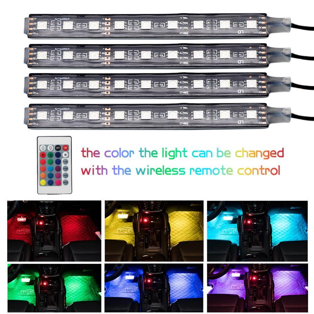 Skanto | Car RGB LED Strip Light Trådløs Fjernkontroll og Talekontroll