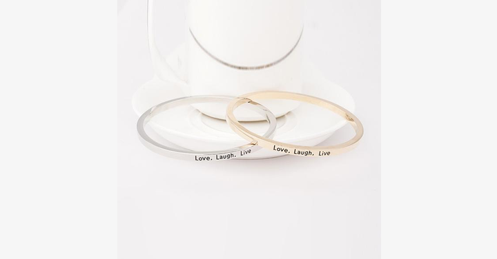 Skanto | Elske Latter Leve Gravert Mansjettarmbånd