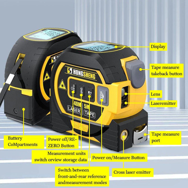 3-i-1 infrarød laser tape måling | Skanto