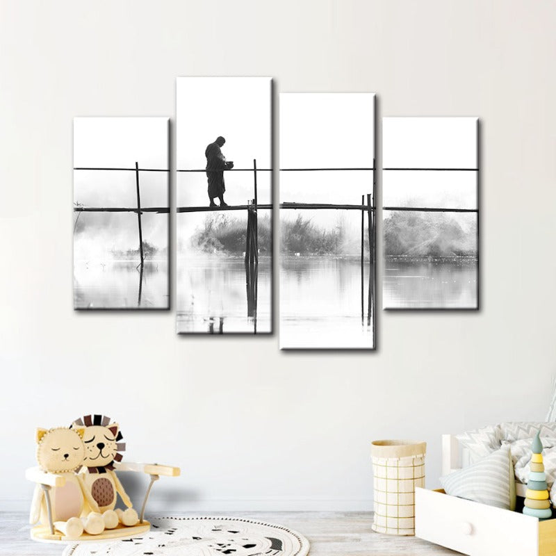 4-Piece Water Bridge - Canvas Wall Art Painting | Skanto