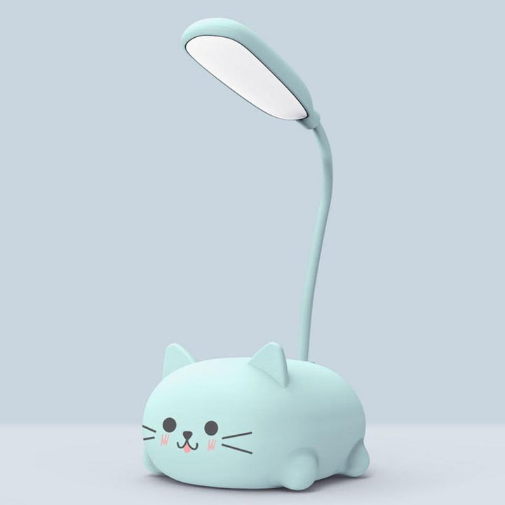Mini Cartoon Cat LED Øyevern Lese Lampe USB Oppladbar Skrivepult Lampe | Skanto