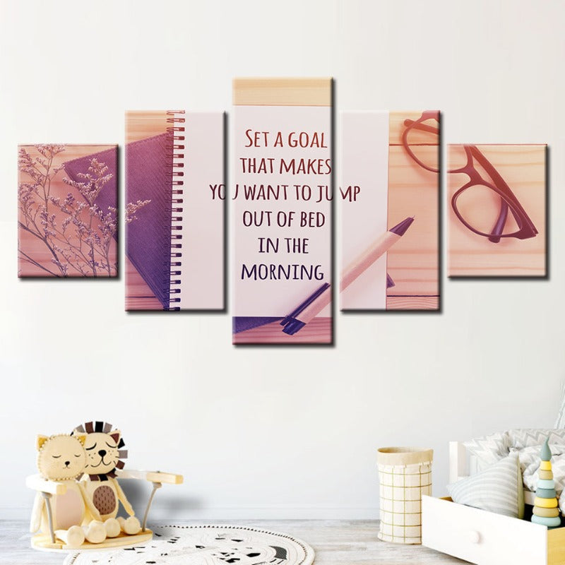 5-delt inspirerende kunstverk - lerret veggkunst maleri | Skanto