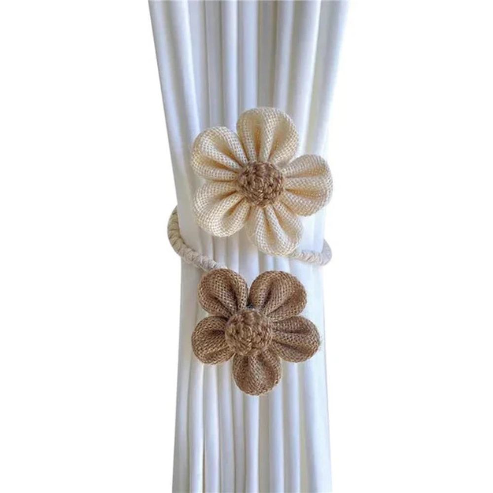 Raffhalter aus Hanf mit Blumenmuster | 2er-sett