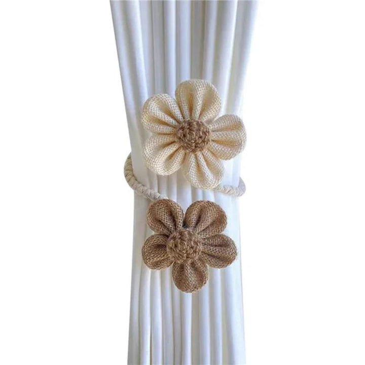 Raffhalter aus Hanf mit Blumenmuster | 2er-sett