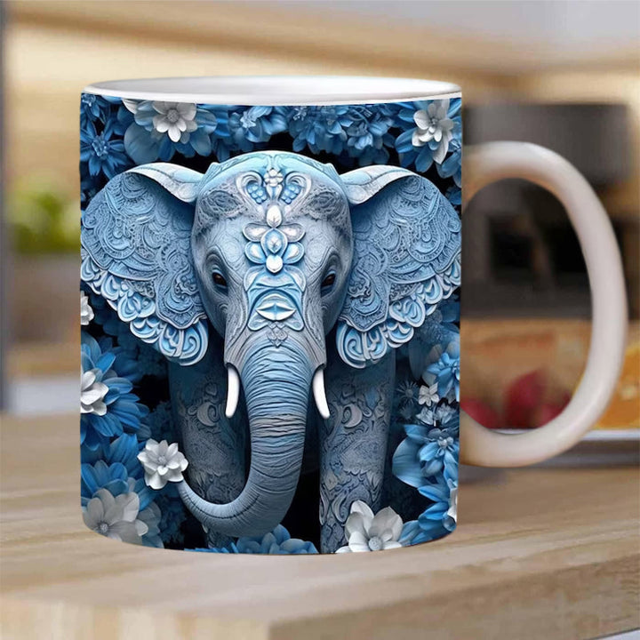 3D Elefant Blomster Kopp | Skanto
