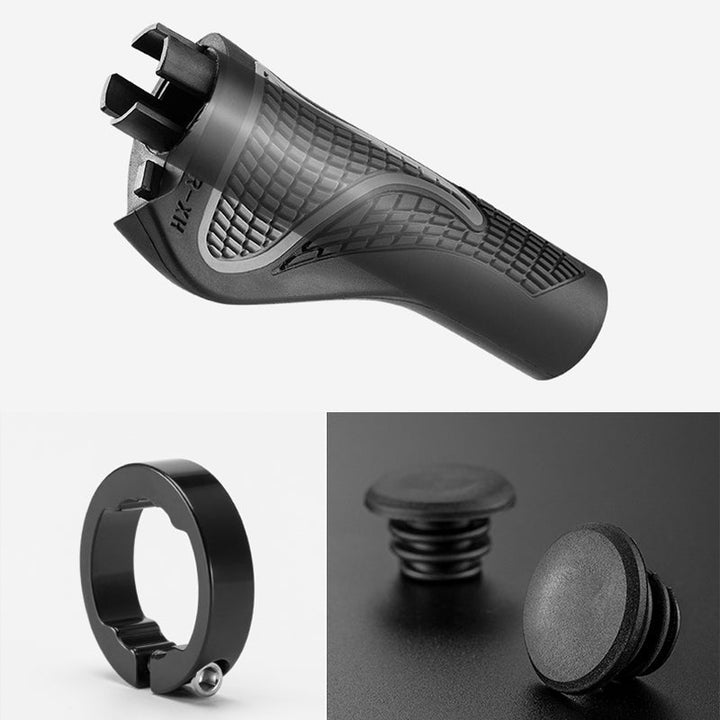 Ergonomiske sykkelgrep med støtdemping og horn (1 par) | Skanto